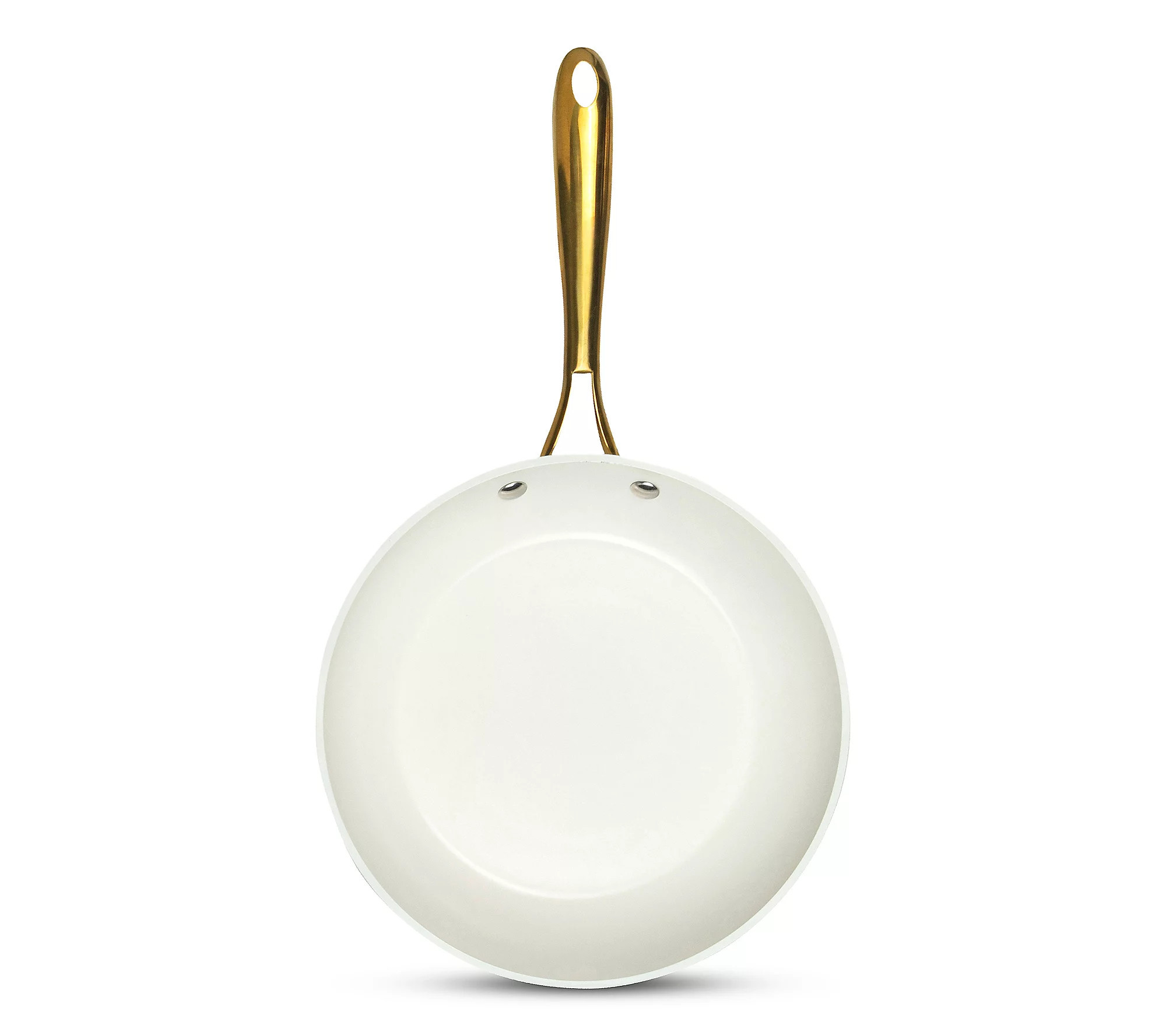 Gotham Steel Cream 10'' Nonstick Fry Pan with G ld Handles | QVC