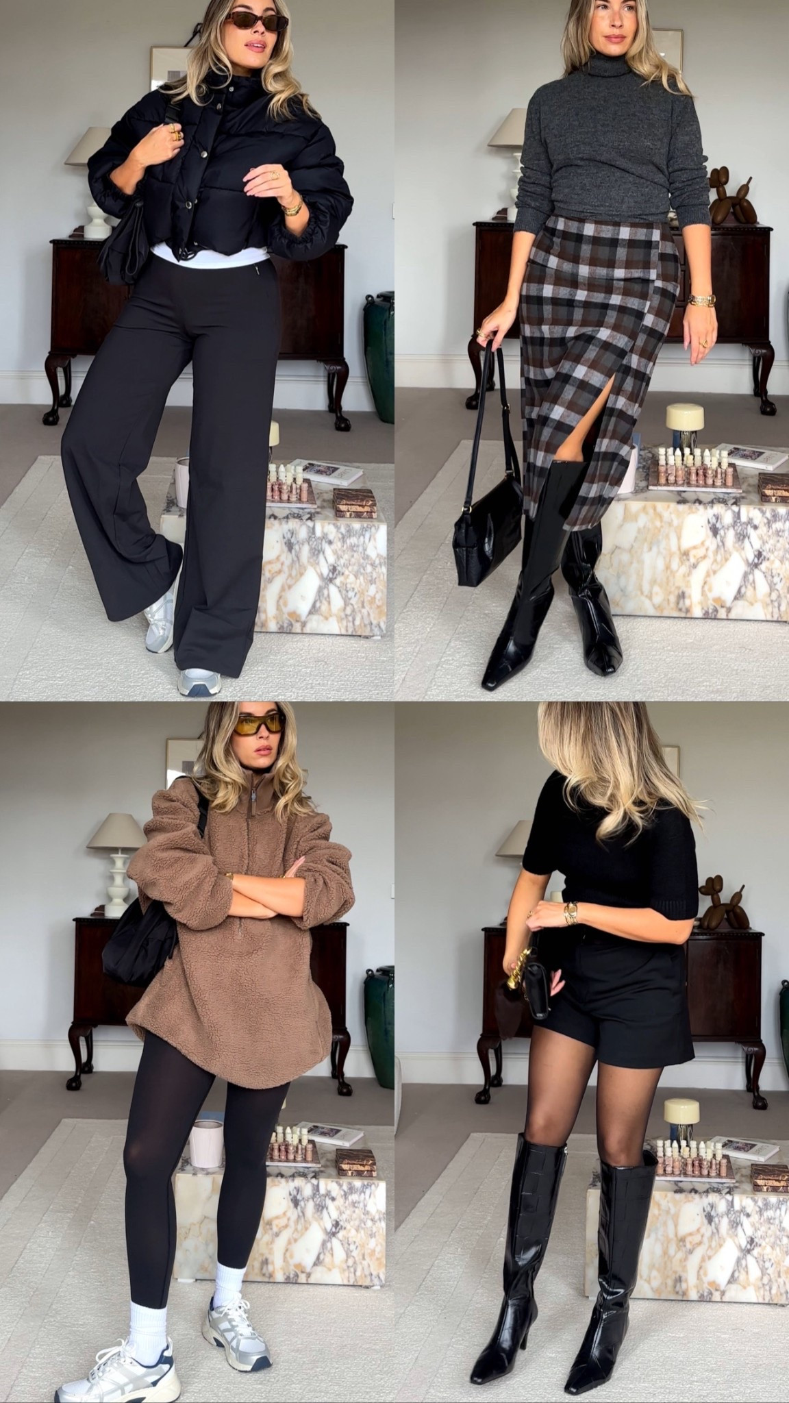 4 H&M looks 🤍 sizing below;

Teddy fleece; Medium

Grey roll neck; Small

Shorts; 8 

Back trousers; Small

Black roll neck; Small

Checked skirt; 8

Puffer; Small



#LTKwinter #LTKautumn #LTKuk
