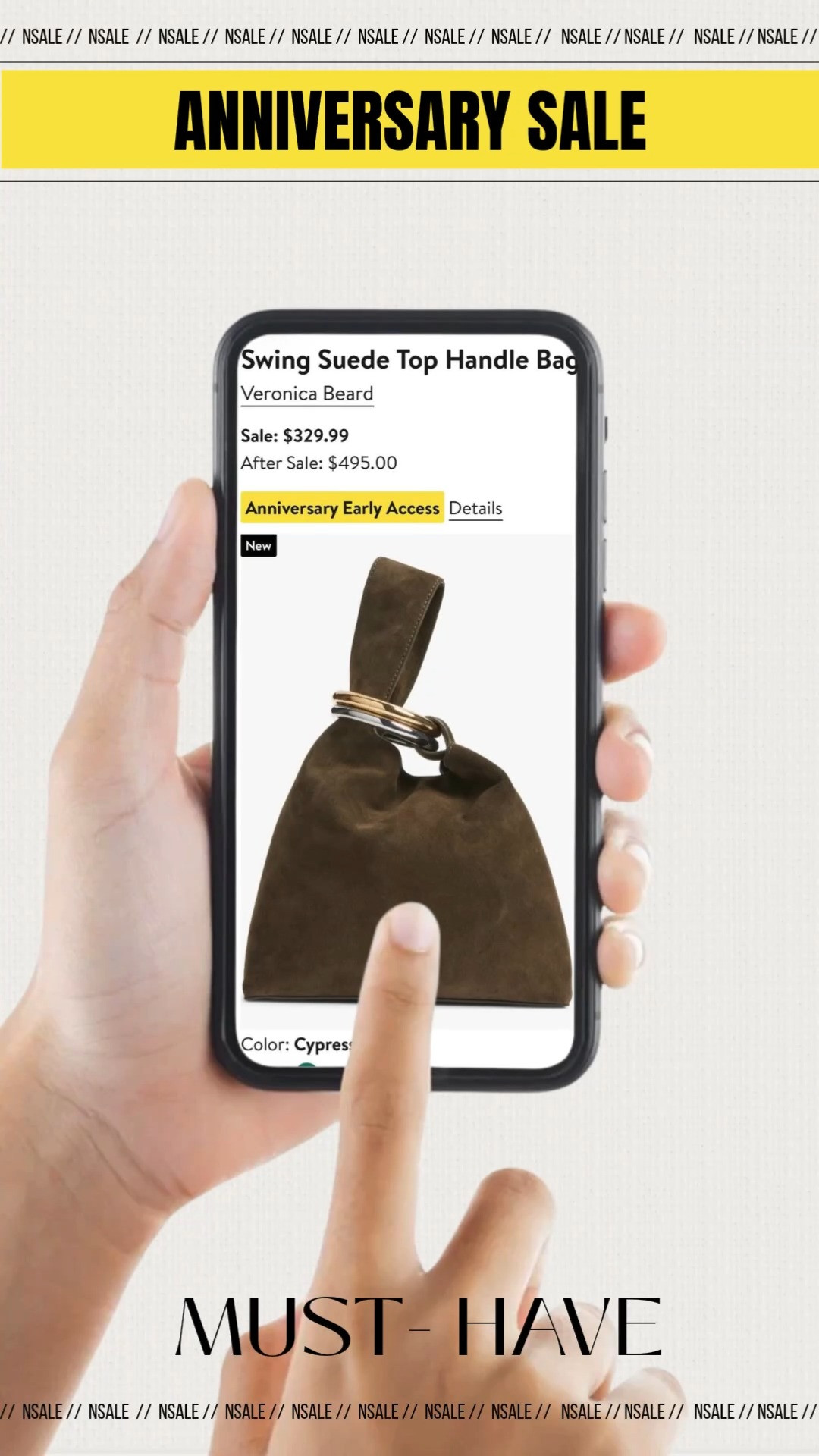 It's finally included in the Nordstrom Anniversary Sale, so if it's been on your wishlist, now is the time to grab it before it sells out.

This Veronica Beard suede top handle bag is one of those pieces that instantly elevates any outfit. 

The rich suede, sculptural silhouette, and gold hardware make it a timeless investment you'll reach for year after year. 


👩‍💻 LTK PRO TIPS
❤️ Heart = Support my posts ;-)
🔖 Save = Get restock alerts for the pieces you love!
📋 Lists = Keep favorites organized (List ideas: Nordstrom Sale, Fall Handbags, Luxury Finds!)
📲 Share = Send lists and products to a friend (or your daughters like me).
💬 Comment = Ask me anything, and I'll answer. ;-) 

 #LTKootd #LTKOver40 #LTKSaleAlert