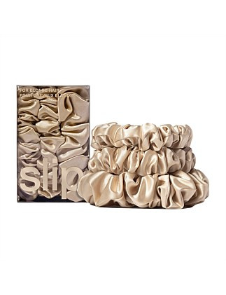 Pure Silk Assorted Scrunchie Set - Blonde | David Jones (Australia & New Zealand)