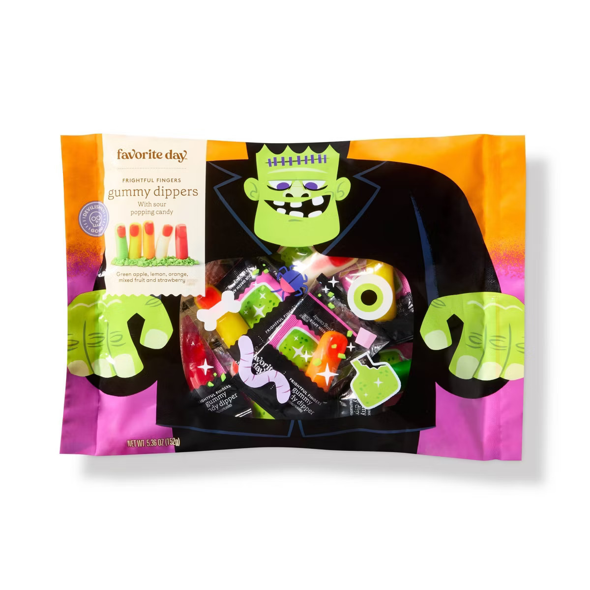 Halloween Trick or Treat Candy Frightful Fingers Gummy Dippers - 5.36oz/16ct - Favorite Day™ | Target