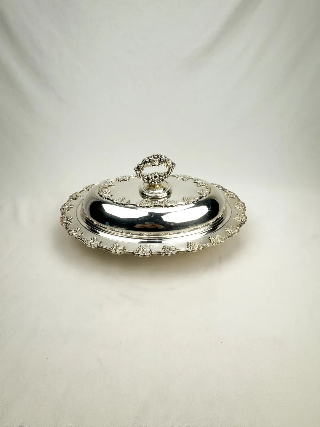 Vintage Silver Plated Covered Entrée Dish With Ornate Grape Motif - Etsy | Etsy (US)