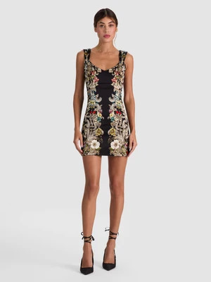 RENEE FITTED MINI DRESS - FREE SPIRIT | Alice + Olivia
