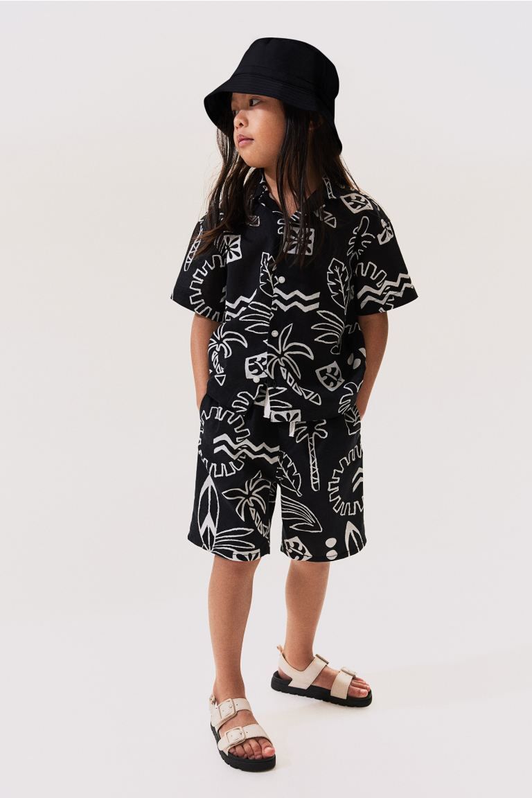 Pull-on Shorts - Black/patterned - Kids | H&M US | H&M (US + CA)