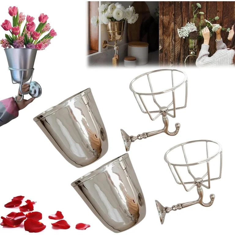 Handcrafted Opal Wall Vessel,Vintage Wall Vase for Brass Flowers,Multi-Function Hanging Organizer... | Walmart (US)