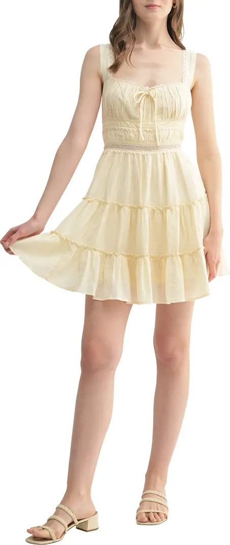 All in Favor Lace Tiered Ruffle Sleeveless Minidress | Nordstrom | Nordstrom