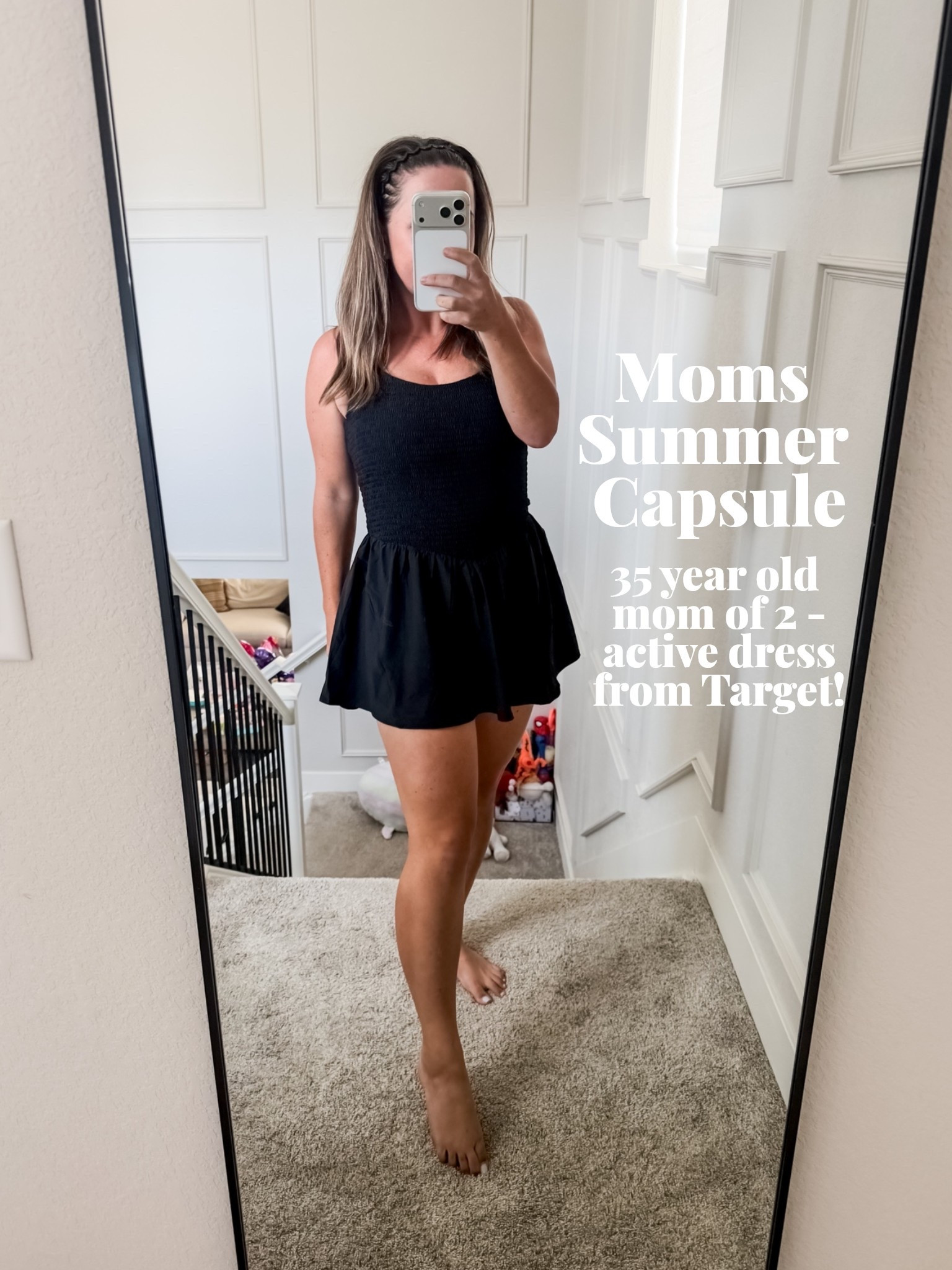 An active dress from target that you can dress up or down is a great staple! ￼