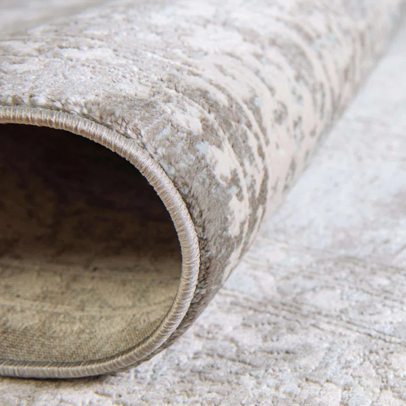 Coeur Power Loom Performance Gray/Light Blue/Ivory Rug | Wayfair North America