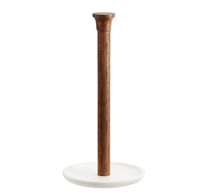 Chateau Marble & Acacia Wood Paper Towel Holder | Pottery Barn (US)