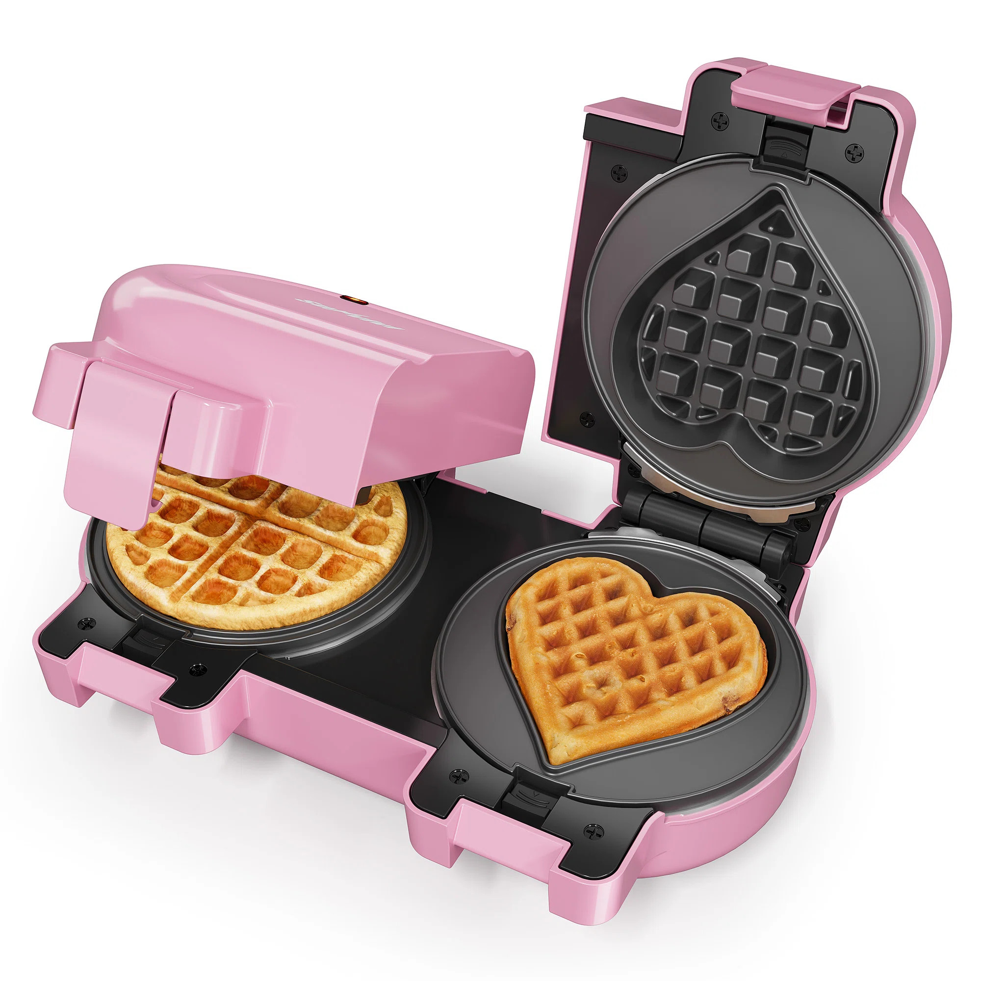 Double Waffle Maker With Removable Nonstick Plates And One-Touch Control | Wayfair North America