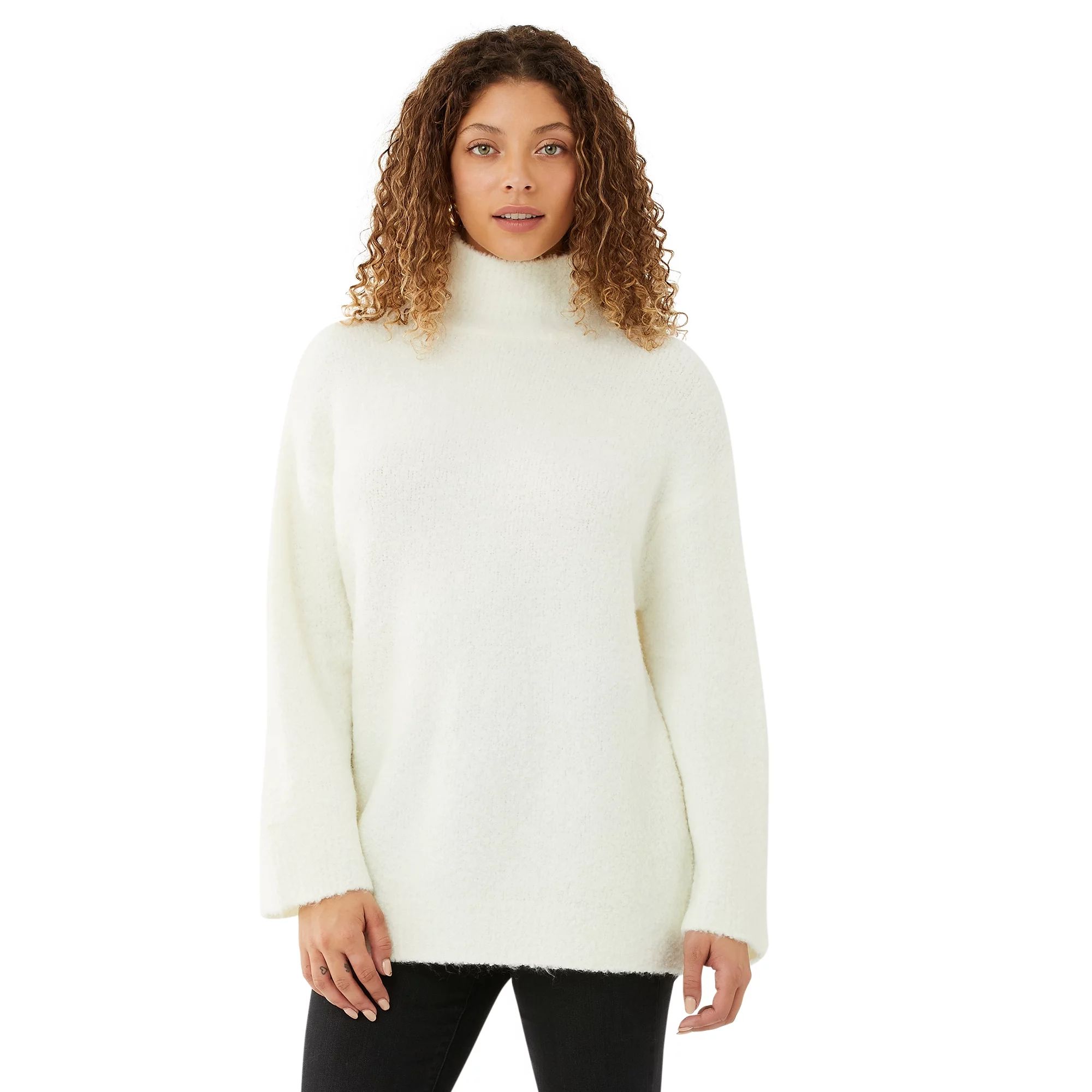 Scoop Women's Cozy Funnel Neck Tunic Sweater | Walmart (US)