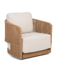 32x27 Outdoor Teak Swivel Accent Chair | TJ Maxx