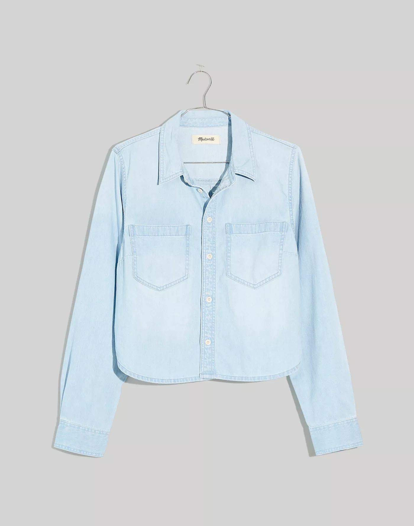 Cotton-Hemp Denim Button-Up Crop Shirt | Madewell