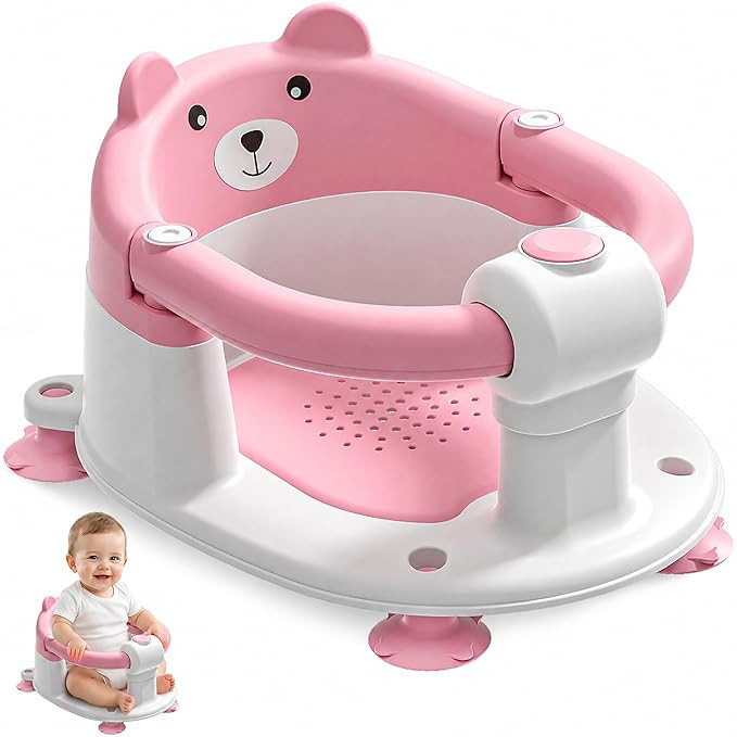 Baby Bath Seat for Babies 5-10 Months, Non-Slip Toddler Bath Seats for Babies Sitting Up, Safe In... | Amazon (US)