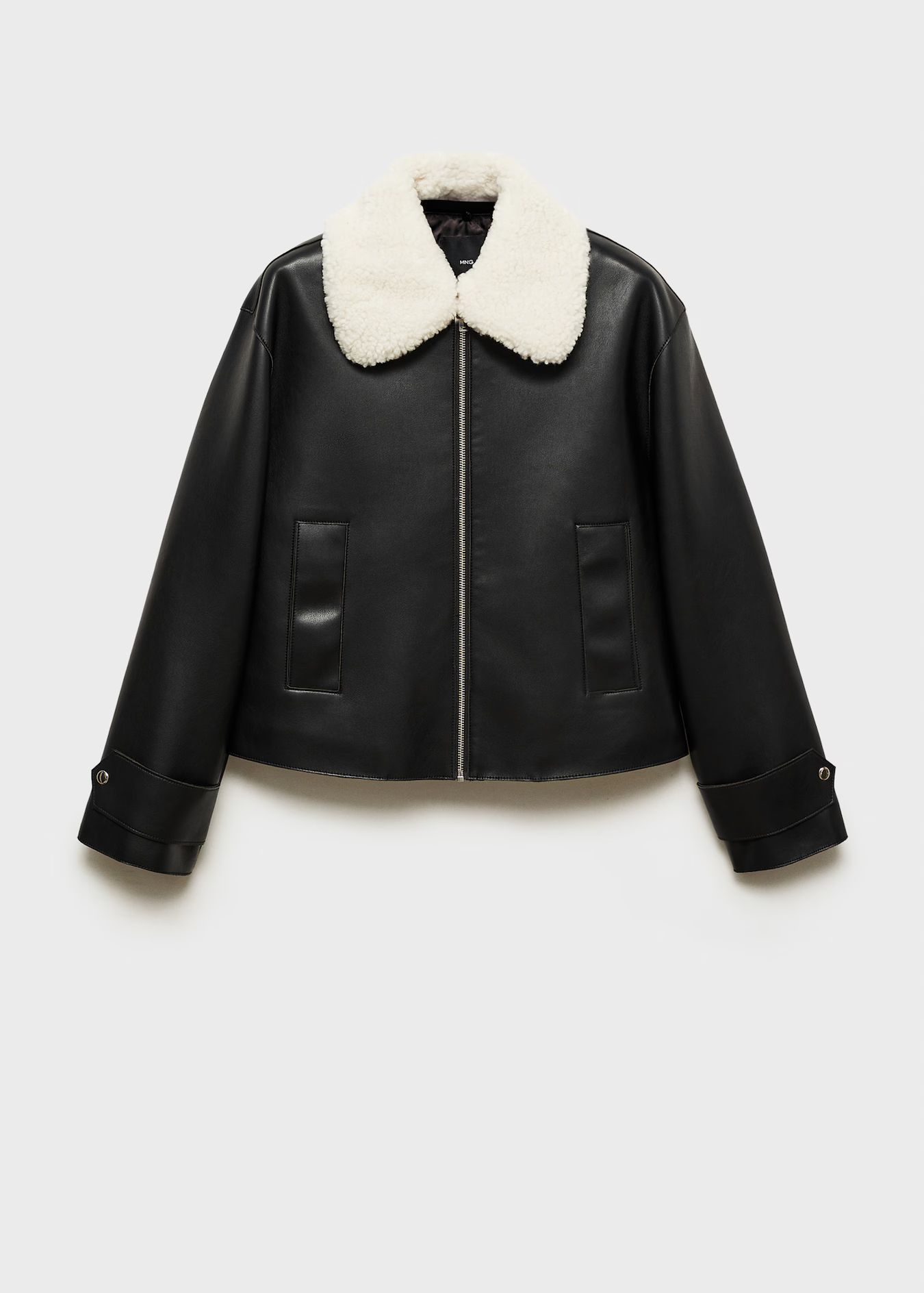 Detachable sheepskin collar jacket | MANGO (UK)