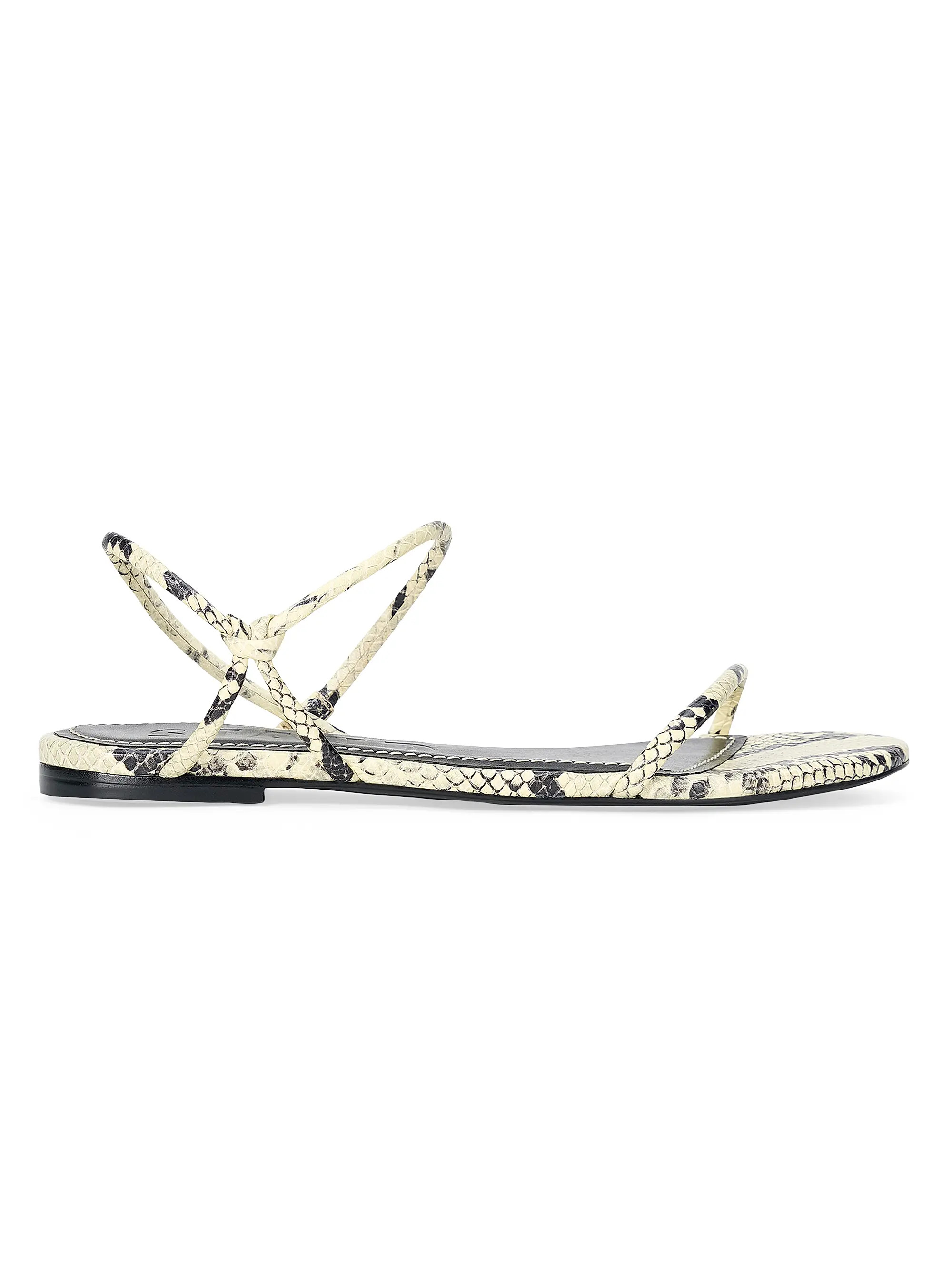 Staud Laurel Snakeskin-Embossed Leather Sandals | Saks Fifth Avenue | Saks Fifth Avenue