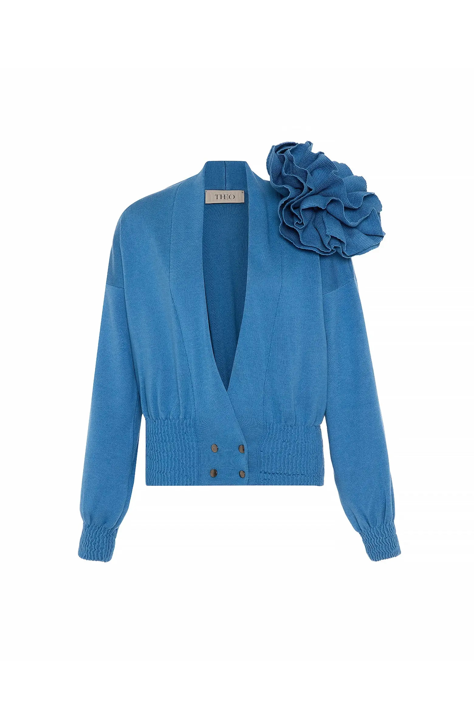 Nomia Ribbed Waist Rosette Cardigan | Nordstrom