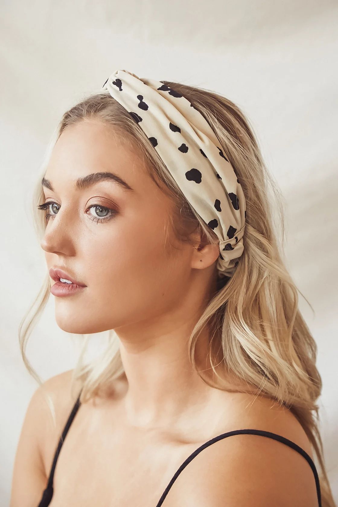 Dots With You Cream Dot Print Knotted Headband | Lulus (US)