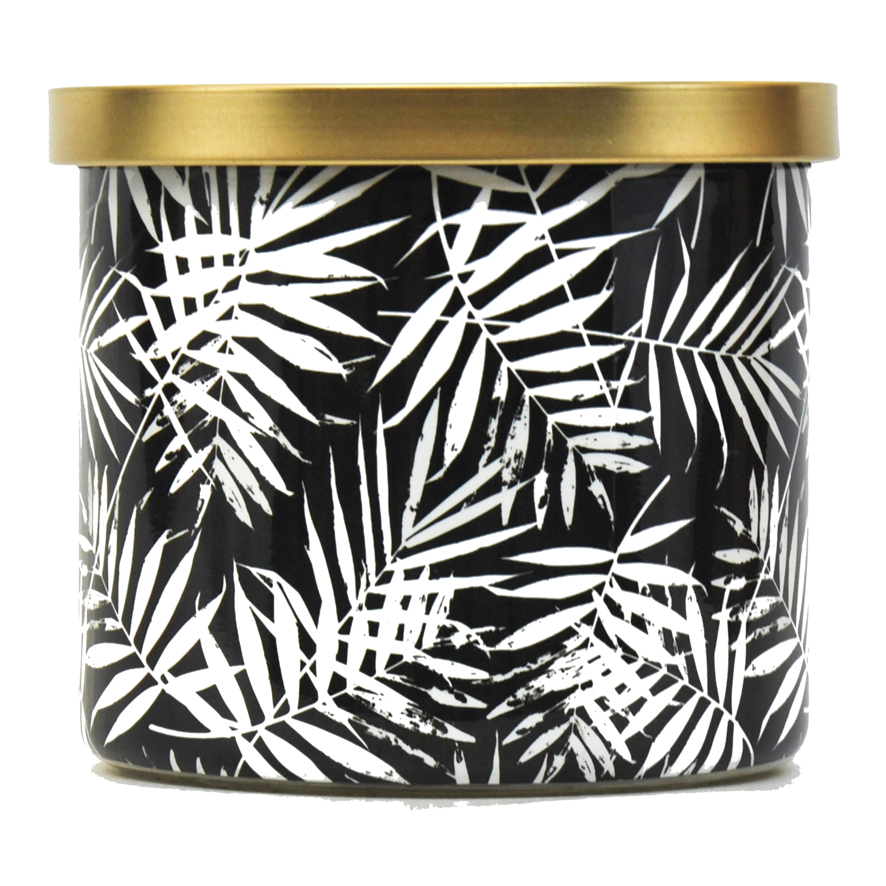 Mainstays Outdoor Citronella 3-wick Candle With a Black Leaf Wrap, 14 ounce | Walmart (US)