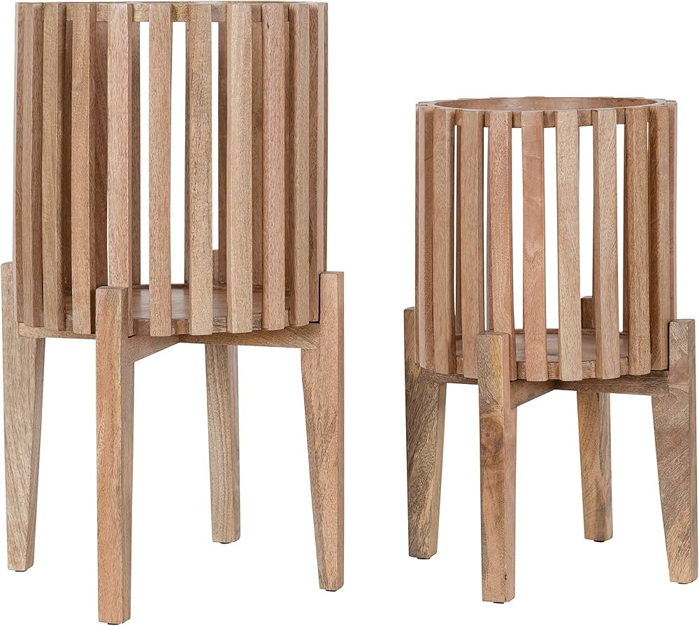 Kate and Laurel Paynter Floor Planter Set, 2 Piece, Natural, 2 Count | Amazon (US)