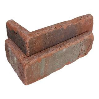 Old Mill Brick 7.625 in. x 2.25 in. x 0.5 in. Midtown Thin Brick Corners (Box of 25-Bricks), Red | The Home Depot