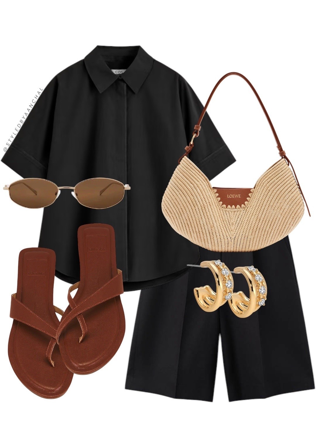 All black outfit with camel accents 


Black Bermuda shorts
Cos
Black half sleeve shirt
Camel sandals
Revolve
Gold earrings 
Round sunglasses 
Summer outfit

#LTKsummer #LTKstyletip #LTKmodest