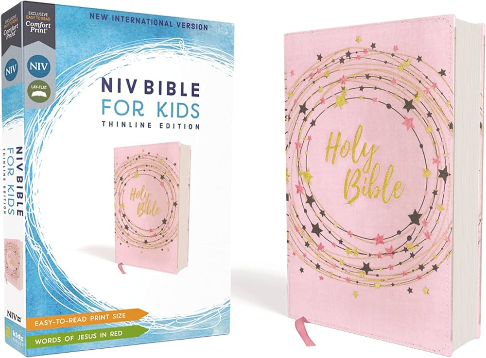 NIV, Bible for Kids, Flexcover, Pink/Gold, Red Letter, Comfort Print: Thinline Edition | Amazon (US)