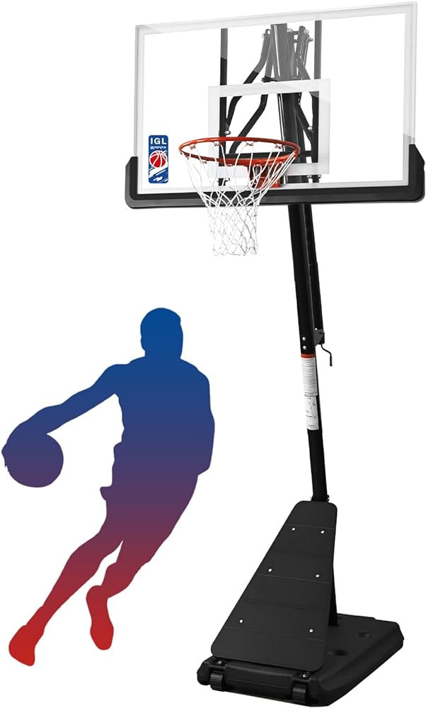 IGL Basketball Hoop Outdoor with 52 Inch Shatterproof Backboard, 10FT Height Portable Basketball ... | Amazon (US)