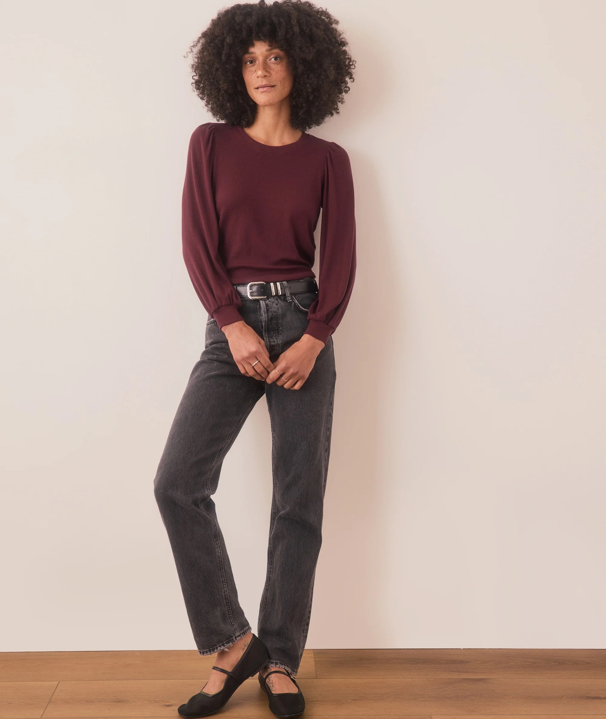 Lexi Rib Puff Sleeve Top | Marine Layer