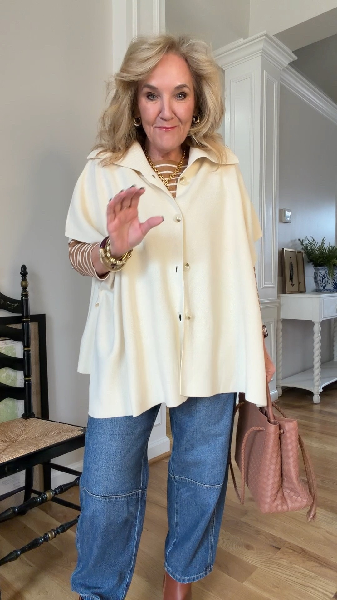 Everything is true to size, regular size 8/medium unless noted below 
Winter white cape/cardigan XS/S
Barrel jeans 8 petite 
Sherpa coat medium petite 
Quilted vest med petite 
Teal evergreen  Palmer pants size 6 reg 
Chicos no iron blouse size 1.0

35% off Allie & Bess sitewide until the 31st with code NANETTE35

Business casual casual pants not jeans 

#LTKFindsUnder100 #LTKOver40 #LTKSaleAlert