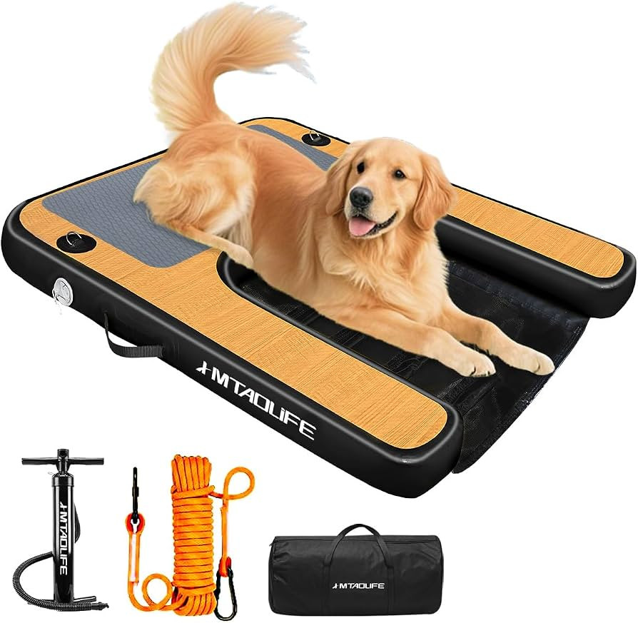 Inflatable Dog Boat Ramp Water Ramp for Pool, Float Floating Dog Ramps with Anti-Slip EVA for Lak... | Amazon (US)