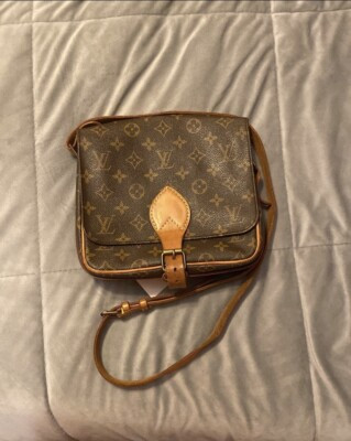 Louis Vuitton Cartouchiere Shoulder Bag MM Brown Leather | eBay US