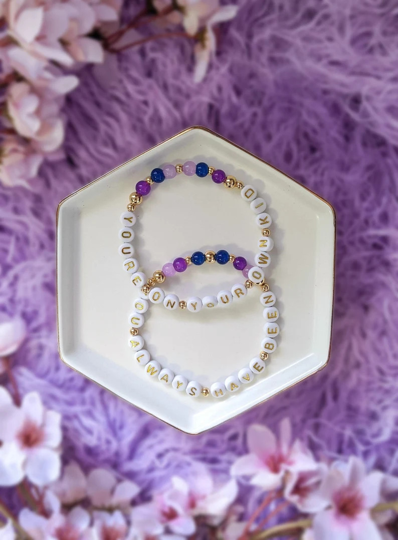 You're on Your Own, Kid You Always Have Been Beaded Friendship Bracelet Stackable Lyrics set of 2... | Etsy (US)