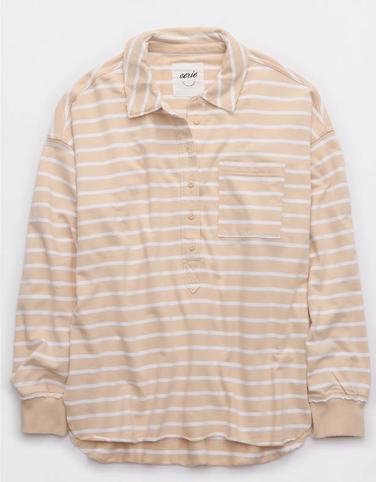 Aerie Take It Easy Popover Polo Sweatshirt | American Eagle Outfitters (US & CA)