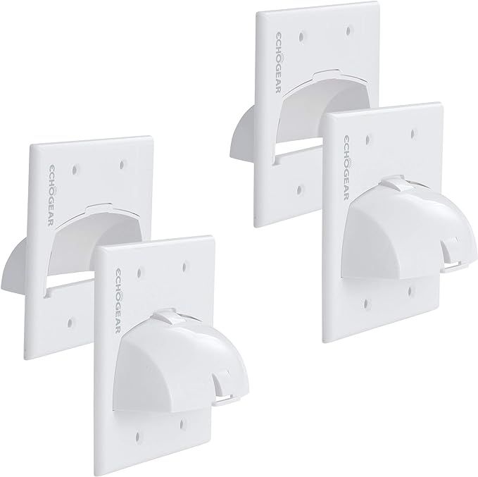 Echogear White in Wall Cable Hider - 2 Pack Dual Gang Pass Through Pair with Drywall Brackets Inc... | Amazon (US)