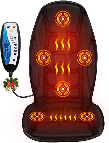 Back Massager with Heat, 5 Vibrating Modes & 2 Heat Levels, Back Massager Chair Pad, Electric Mas... | Amazon (US)