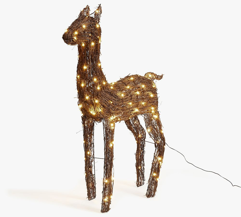 Lit Twinkle Rattan Deer | Pottery Barn (US)