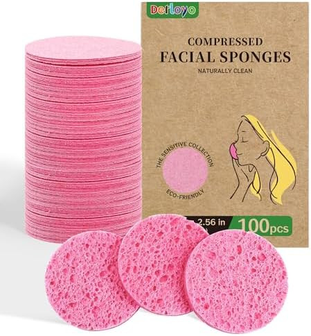 100-Count Compressed Facial Sponges, Natural Cellulose Face Sponges for Cleansing, Exfoliating, W... | Amazon (US)