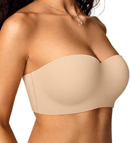 OEAK Womens Strapless Bras Underwire Non-Slip Tube Top Push Up Bralette Seamless Padded Bandeau B... | Amazon (US)
