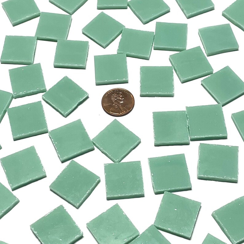 3/4" Opaque Green Stained Glass Mosaic Tiles - Etsy | Etsy (US)