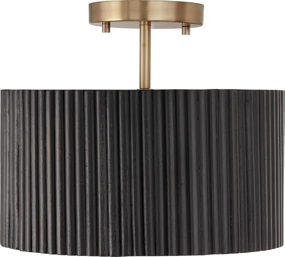 Capital Lighting 250711KR Donovan Modern Mango Wood Drum Convertible Semi Flush/Pendant, 1-Light ... | Amazon (US)