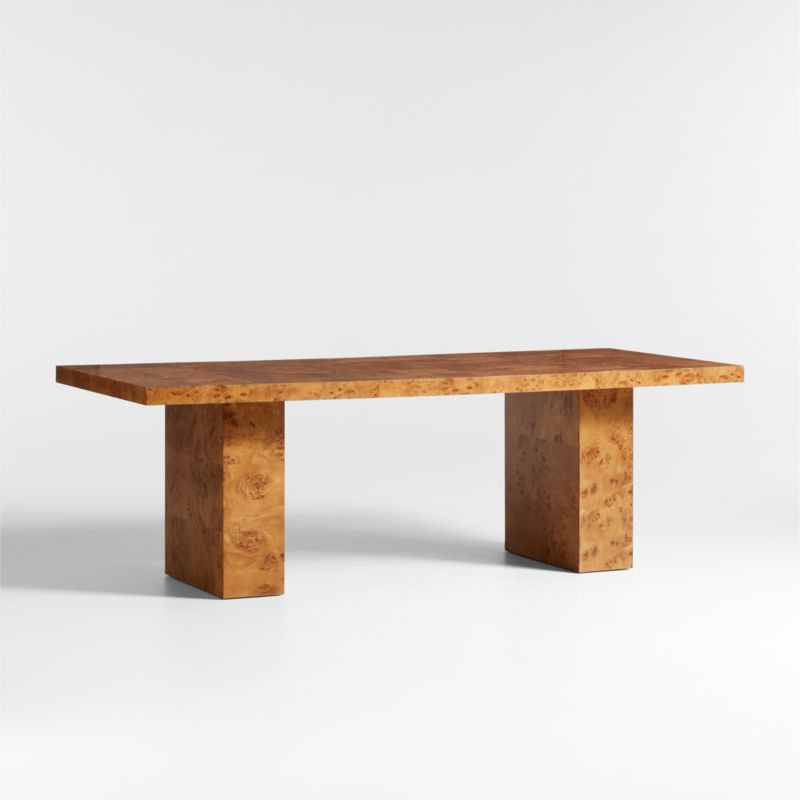 Ambrose 92" Mappa Burl Wood Dining Table | Crate & Barrel | Crate & Barrel