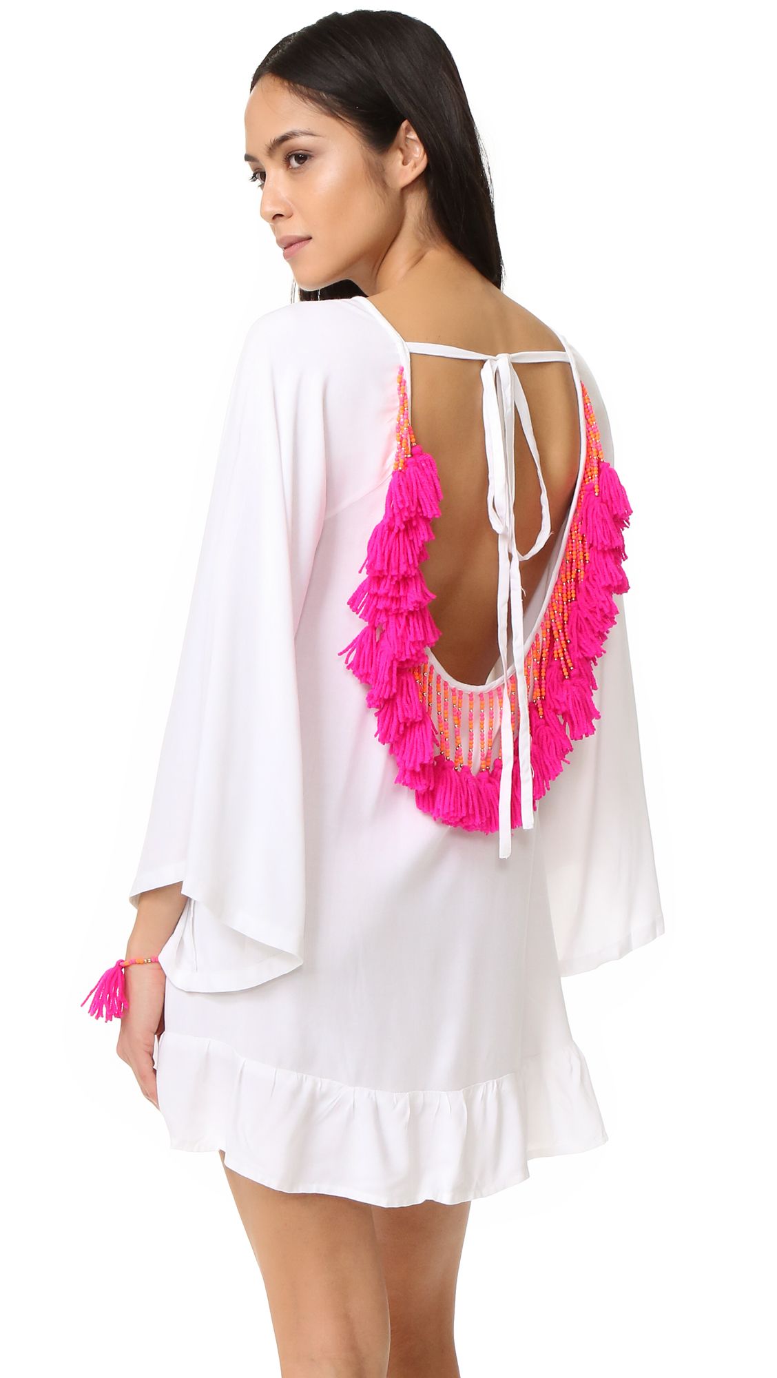 Sundress Indiana Short Beach Dress - White/Pink | Shopbop