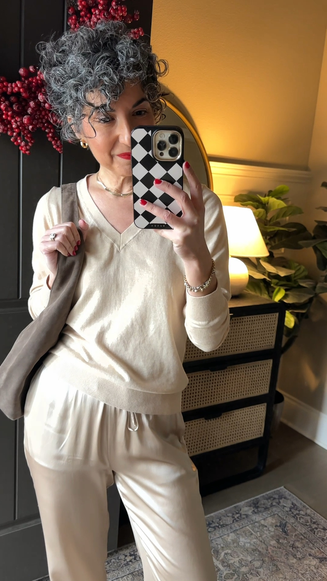 Perfect spring transition neutrals. The @onequince suede shoulder bag in color “pebble”. It’s soft and slouchy and large enough for all your essentials! 
.
#quincepartner #liketkit #onequince

#LTKgrwm