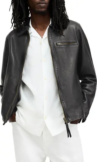 AllSaints Miller Lambskin Leather Biker Jacket | Nordstrom | Nordstrom