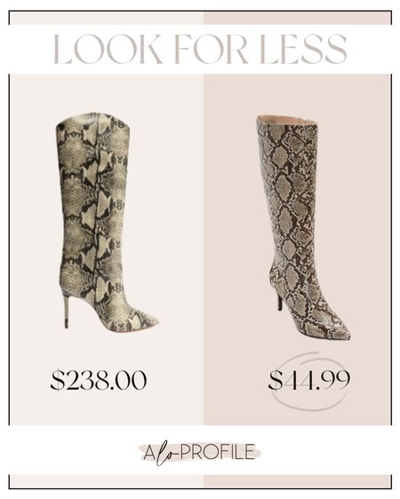 Look for Less : Schutz Boots // look for less, boots, boot, look for less boots, look for less shoes, fall boots, winter boots, winter shoes, fall shoes, leather boots, snakeskin boots, tall boots

#LTKshoecrush #LTKstyletip #LTKunder100