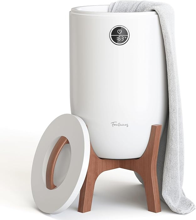 Fontaines Luxury Towel Warmer for Bathroom, Spa - Large Heated Thermal Bucket, Wood Handle, Safe ... | Amazon (US)
