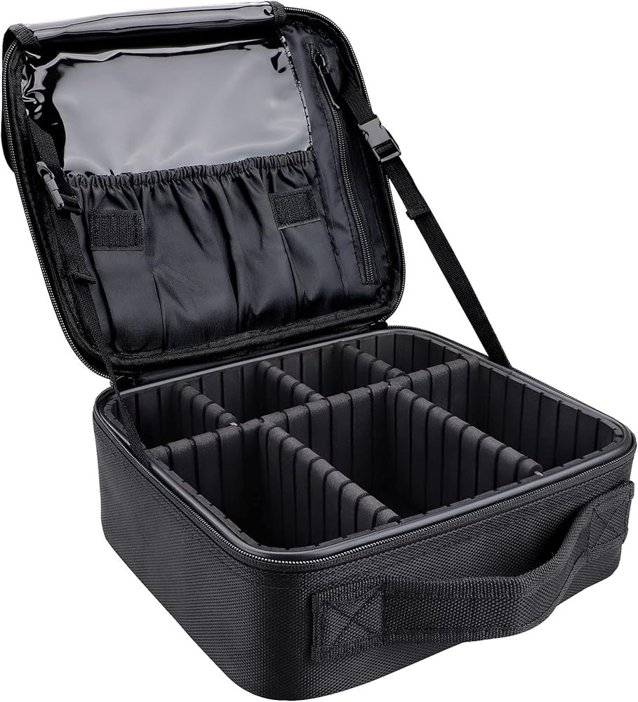 JOURMON Travel Makeup Bag, Large Capacity Cosmetic Train Case for Women Portable Pouch Open Flat ... | Amazon (US)