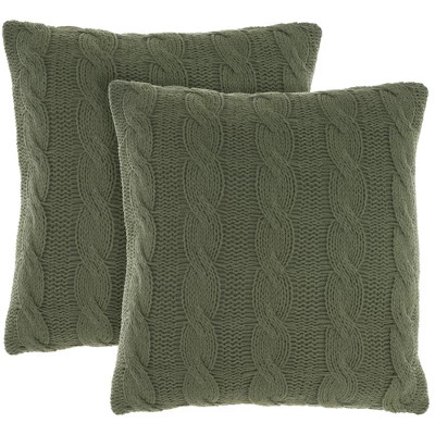 Mina Victory Life Styles Cotton Knitted 18"x18" Indoor Throw Pillows Set of 2 | Target