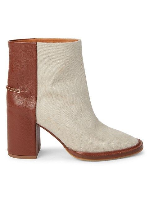 Edith Linen & Leather Short Boots | Saks Fifth Avenue